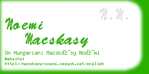 noemi macskasy business card